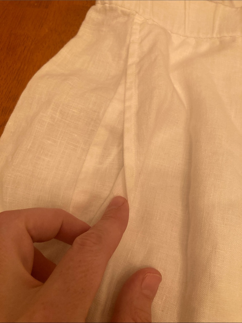 Eileen Fisher Womens Size S White Organic Linen Wide-Leg Trouser Pants - Picture 11 of 16